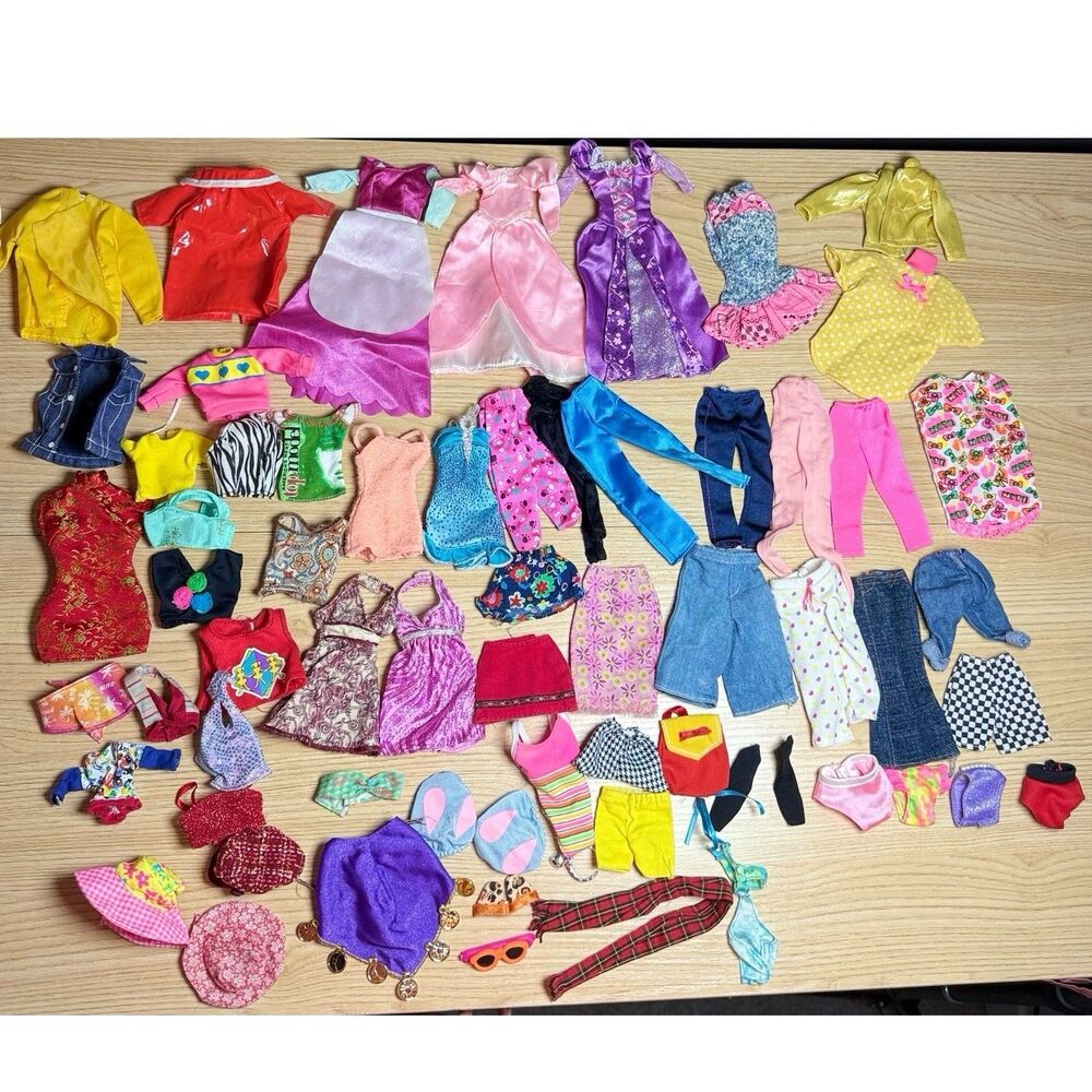 Barbie Vintage Clothing Lot 50+ 80s 90s Y2K Bundle Outfit Dress Accessories